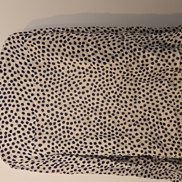 VICTOR by Victor Alfaro Size 22 Blu & Black dotted 100% Silk Blouse - Picture 6 of 8